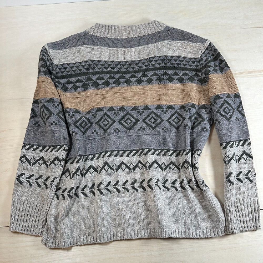 Southwestern Sweater Women's Noracora‎ Size L V Neck Gray Tan - Picture 6 of 7